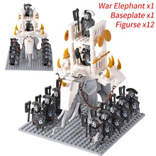 Load image into Gallery viewer, MOC Medieval lotr Figures Orc Soldiers Raider Vargr Wolf Elephant Mount Knights Building Blocks Bricks Toys for children gifts