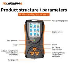 Load image into Gallery viewer, MUFASHA Nuclear Radiation Detector with Built-in Lithium Battery X-ray Y-ray B-ray Water/Dust/Falling Proof
