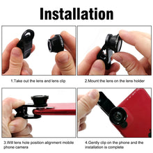 Load image into Gallery viewer, Macro Lens For Phone Lens 3 in 1 Cell Phone Magnifier Wide Angle Macro Fisheye Lens For Mobile Phones Lens For Macro Photography