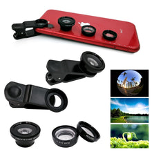 Load image into Gallery viewer, Macro Lens For Phone Lens 3 in 1 Cell Phone Magnifier Wide Angle Macro Fisheye Lens For Mobile Phones Lens For Macro Photography
