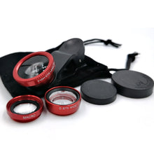 Load image into Gallery viewer, Macro Lens For Phone Lens 3 in 1 Cell Phone Magnifier Wide Angle Macro Fisheye Lens For Mobile Phones Lens For Macro Photography