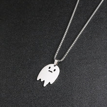 Load image into Gallery viewer, Men Statement Poker Lucky Ace of Spades Pendant Necklace Red Black Silver Color Stainless Steel Long Chain Necklaces Jewelry