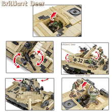 Load image into Gallery viewer, Military M2 Bradley M4 Sherman M1A2 Abrams US Tank Building Blocks Bricks Model WW2 Army Soldier Weapon Children Toys for Boys