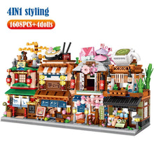 Load image into Gallery viewer, Mini City Street View Noodle Shop House Building Blocks 4 in 1 Japanese Architecture Friends Figures Bricks Toys For Children