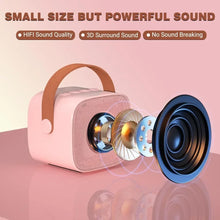 Load image into Gallery viewer, Mini Karaoke Machine for Kids,Portable Bluetooth Speaker with 2 Wireless Microphones for Kids and Adults Birthday Party Home