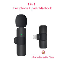 Load image into Gallery viewer, Mini Portable Wireless Tie Microphone Lavalier Mic For Iphone Android MobilePhone Interview Recording Live Vlog Broadcast Gaming