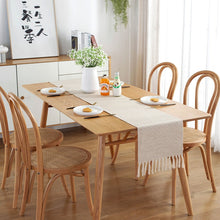 Load image into Gallery viewer, Modern Table Runner Simple Nordic Style Beige Table Flag Handmade Tassel Cotton Linen Tablecloth Bed Runners Table Decoration