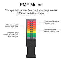 Load image into Gallery viewer, NEW Handheld Electromagnetic Field Radiation Detector EMF Meter Dosimeter Portable Magnetic Field Monitor Home 9 LED Gauss Meter