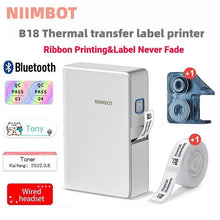 Load image into Gallery viewer, NIIMBOT b18 Thermal transfer label printer Wireless Bluetooth connection, B18 decal paper , printing a variety of color ribbon
