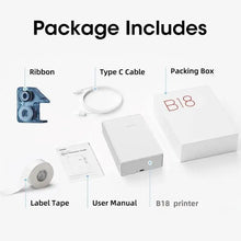 Load image into Gallery viewer, NIIMBOT b18 Thermal transfer label printer Wireless Bluetooth connection, B18 decal paper , printing a variety of color ribbon