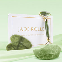 Load image into Gallery viewer, Natural Facial Massager Face Roller Gua Sha Scraper Double Heads Jade Stone Roller Skin Care Rose Quartz Massage for Face Body
