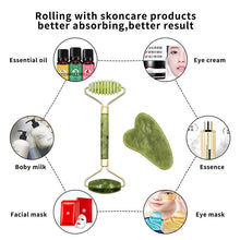 Load image into Gallery viewer, Natural Jade Face Massager Gua Sha Stone Face Guasha Masaje Facial Board Acupoint Eye Care SPA Massager Tool massage visage