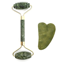Load image into Gallery viewer, Natural Jade Roller Massager for Face Roller Gua Sha Jade Stone Face Massager Anti-wrinkle Lift Facial Beauty Skin Care Tools