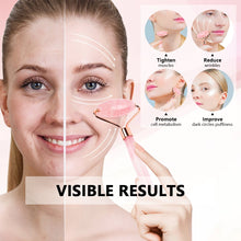 Load image into Gallery viewer, Natural Rose Quartz Jade Roller Gua Sha Set Facial Body Massager Roller Jade Stone Massage Set Face Lifting Beauty Massage Tools