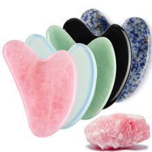 Load image into Gallery viewer, Natural Stone Jade Gouache Scraper Rose Quartz Facial Gua Sha Tools Neck Massager for Face Lifting Wrinkle Remover Beauty Health
