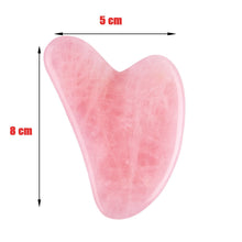 Load image into Gallery viewer, Natural Stone Jade Gouache Scraper Rose Quartz Facial Gua Sha Tools Neck Massager for Face Lifting Wrinkle Remover Beauty Health