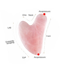 Load image into Gallery viewer, Natural Stone Jade Gouache Scraper Rose Quartz Facial Gua Sha Tools Neck Massager for Face Lifting Wrinkle Remover Beauty Health