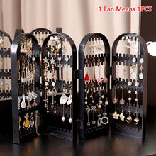 Load image into Gallery viewer, Necklace Jewelry Shelf Stand Holder Folding Earrings Studs Display Rack Panels Screen Organizer Storage Box