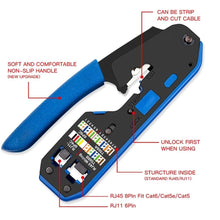 Load image into Gallery viewer, Network Cable Stripper Crimper Dual-use Plier Cutter For Cat6 Cat 5E Cat5 RJ12 RJ11 Rj45 Ethernet Cable Connector Modular Plug
