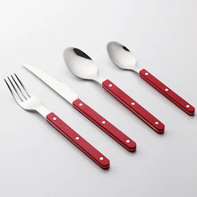 Load image into Gallery viewer, New Design ABS Handle Rivets Decoration Dinnerware 4 In 1 Set Stainless Steel Mirror Polish Handy Cutlery Utensils For Kitchen