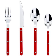Load image into Gallery viewer, New Design ABS Handle Rivets Decoration Dinnerware 4 In 1 Set Stainless Steel Mirror Polish Handy Cutlery Utensils For Kitchen