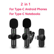 Load image into Gallery viewer, New Wireless Lavalier Microphone Noise Cancelling Audio Video Recording for iPhone/iPad/Android/Xiaomi/Samsung Live Game Mic