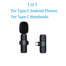 Load image into Gallery viewer, New Wireless Lavalier Microphone Portable Audio Video Recording Mini Microphone for iPhone Android PC Camera Live Gaming Phone