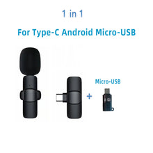 Load image into Gallery viewer, New Wireless Lavalier Microphone Portable Audio Video Recording Mini Microphone for iPhone Android PC Camera Live Gaming Phone