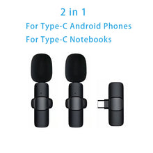 Load image into Gallery viewer, New Wireless Lavalier Microphone Portable Audio Video Recording Mini Microphone for iPhone Android PC Camera Live Gaming Phone