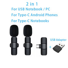 Load image into Gallery viewer, New Wireless Lavalier Microphone Portable Audio Video Recording Mini Microphone for iPhone Android PC Camera Live Gaming Phone