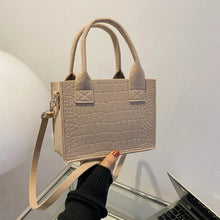 Load image into Gallery viewer, New Women Felt Mini Tote Handbag Popular Stone Texture Oneshoulder Messenger Bag Autumn Winter Small Square Bag 2024 New