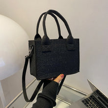 Load image into Gallery viewer, New Women Felt Mini Tote Handbag Popular Stone Texture Oneshoulder Messenger Bag Autumn Winter Small Square Bag 2024 New