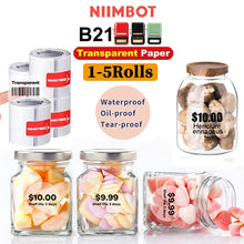 Load image into Gallery viewer, NiiMBOT B1/B21/B203 Label Paper Transparent Name Sticker Waterproof Self-adhesive Cartoon Small Label Circular Thermal Paper