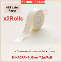 Load image into Gallery viewer, Niimbot H1S Label Printer Paper Continuous Printing Thermal Stickers 15mm * 7.5M Waterproof Anti-Oil Scratch-Resistant Sticker
