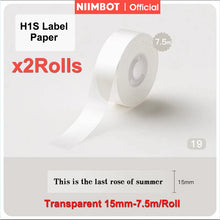 Load image into Gallery viewer, Niimbot H1S Label Printer Paper Continuous Printing Thermal Stickers 15mm * 7.5M Waterproof Anti-Oil Scratch-Resistant Sticker