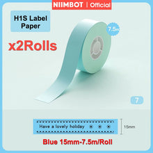 Load image into Gallery viewer, Niimbot H1S Label Printer Paper Continuous Printing Thermal Stickers 15mm * 7.5M Waterproof Anti-Oil Scratch-Resistant Sticker
