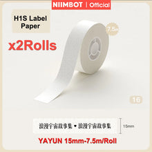 Load image into Gallery viewer, Niimbot H1S Label Printer Paper Continuous Printing Thermal Stickers 15mm * 7.5M Waterproof Anti-Oil Scratch-Resistant Sticker
