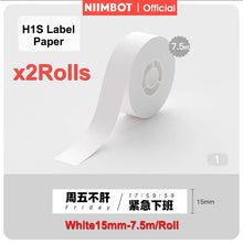 Load image into Gallery viewer, Niimbot H1S Label Printer Paper Continuous Printing Thermal Stickers 15mm * 7.5M Waterproof Anti-Oil Scratch-Resistant Sticker
