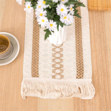 Load image into Gallery viewer, Nordic Woven Hollow Table Runner Handmade Cotton Linen Tablecloth Household Hotel Decorations Table Cover TV Cabinet Table Flag