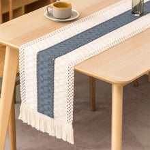 Load image into Gallery viewer, Nordic Woven Hollow Table Runner Handmade Cotton Linen Tablecloth Household Hotel Decorations Table Cover TV Cabinet Table Flag
