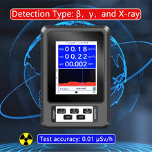 Load image into Gallery viewer, Nuclear Radiation Detector Geiger Counter X-rays γ-rays β-rays Detecting Tool Real-time Dose Ionizing Radiation Tester Dosimeter