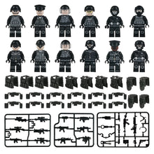 Load image into Gallery viewer, MOC Military Police Building Block Set Black SWAT Small Particle Assembly Doll Toy Toy Bag