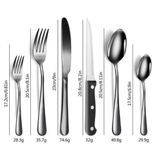 Load image into Gallery viewer, Stainless Steel Tableware 6 Components Steak Knife and Fork Spoon 8 People 48 Pieces Set Gift Set