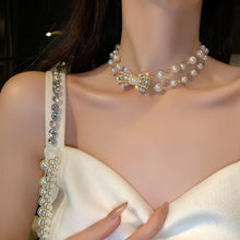 Load image into Gallery viewer, Women's Necklace Bow Pearl Choker Gift for Girls