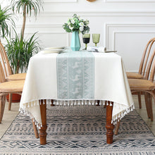 Load image into Gallery viewer, Christmas Elk Pattern Cotton Linen Dustproof Tablecloth