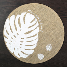 Load image into Gallery viewer, Round simple style natural color, evening placemat table mat coaster Japanese style, environmentally friendly fringed jute placemat