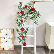 Load image into Gallery viewer, Artificial Rose Vine Indoor Home Decoration Fake Flower Rattan Wall Hanging Green Plant