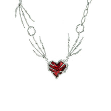 Load image into Gallery viewer, Personalized Punk Dark Red Love Pendant Necklace Exaggerating Collarbone Necklace Ghost Claw Women's Dark Style Necklace