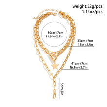 Load image into Gallery viewer, Fashion Metal Chain XINGX Necklace Set Twin Clavicle Chain Necklace