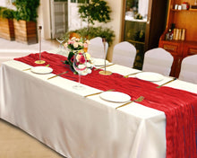Load image into Gallery viewer, Voile Champray Table Runner Wedding Party Decoration Pleated Table Runner Tablecloth